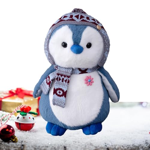 Jlobnyiun Plüschspielzeug aus Plüsch, niedliches Weihnachtsplüschtier mit Plüschschal, niedliches Tier, Festival-Plüschtier für Wohnzimmer, Jlobnyiun Plüschspielzeug aus Plüsch, niedliches Weihnachtsplüschtier mit Plüschschal, niedliches Tier, Festival-Plüschtier für Wohnzimmer, von Jlobnyiun
