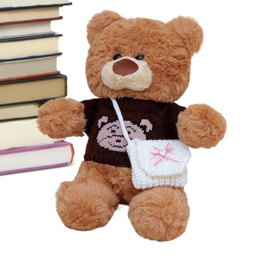 Jlobnyiun Plüschtier mit Kleidung – niedlicher Teddybär mit Kleidung, dekoratives Plüschtierkissen | Dekokissen Bär Spielzeug flauschig weich für Jlobnyiun Plüschtier mit Kleidung – niedlicher Teddybär mit Kleidung, dekoratives Plüschtierkissen | Dekokissen Bär Spielzeug flauschig weich für von Jlobnyiun