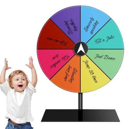 Jlobnyiun Preisrad - Preisrad-Spinner, Glücksrad-Spinner, Glücksrad-Spinner, Glücksrad, Spinnrad mit Ständer, trocken abwischbar, 8 Steckplätze, Farbe für Messe, Pub, Karneval, Acryl Jlobnyiun Preisrad - Preisrad-Spinner, Glücksrad-Spinner, Glücksrad-Spinner, Glücksrad, Spinnrad mit Ständer, trocken abwischbar, 8 Steckplätze, Farbe für Messe, Pub, Karneval, Acryl von Jlobnyiun