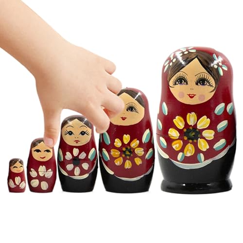 Jlobnyiun Russische Puppen,5-teilige Handbemalte Nesting Dolls Tischfigur Holzfigur - Nistpuppen Wohndekoration Für Kinderzimmer Kamin Festtisch Schlafzimmer Eingangsbereich Jlobnyiun Russische Puppen,5-teilige Handbemalte Nesting Dolls Tischfigur Holzfigur - Nistpuppen Wohndekoration Für Kinderzimmer Kamin Festtisch Schlafzimmer Eingangsbereich von Jlobnyiun