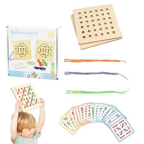 Jlobnyiun Seilspielzeug für Kinder, Seilspielzeug, Lernspielzeug aus Holzseilen mit Schnürung, Aktivität für Kleinkinder, Spielzeug zum Schnüren, Spielzeug von Jlobnyiun