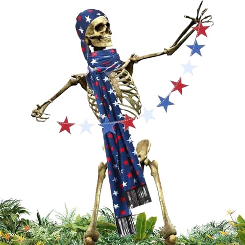 Jlobnyiun Skelett Kostüm In Übergröße,Totenkopf Verkleidung - Skelett Accessoires Polyester Skelettkleidung Outfit Mit Handgehaltener Fahne Für Garten Rasen Innen Außen Jlobnyiun Skelett Kostüm In Übergröße,Totenkopf Verkleidung - Skelett Accessoires Polyester Skelettkleidung Outfit Mit Handgehaltener Fahne Für Garten Rasen Innen Außen von Jlobnyiun