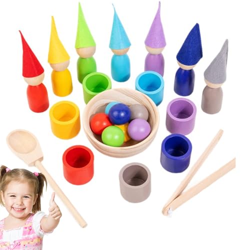 Jlobnyiun Sortierspielzeug für Kleinkinder, Farbsortierspielzeug | Sortierspiele aus Holz, sensorisches Lernspielzeug | Regenbogen-Ballbecher, interaktives Zählen der Spiele für Kleinkinder Jlobnyiun Sortierspielzeug für Kleinkinder, Farbsortierspielzeug | Sortierspiele aus Holz, sensorisches Lernspielzeug | Regenbogen-Ballbecher, interaktives Zählen der Spiele für Kleinkinder von Jlobnyiun