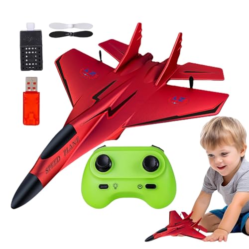 Jlobnyiun Spielzeug Jägermodell, RC Flugzeug Spielzeug | 2,4 GHz RC Jagdflugzeugmodell | Flugzeugmodell Spielzeug aus Schaumstoff zum Schießen mit Licht für von Jlobnyiun