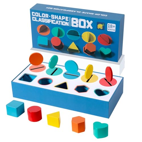 Jlobnyiun Spielzeug in verschiedenen Farben aus Holz, Form-Matching-Spiel aus Holz, Sortierblöcke, Feinmotorik-Spielzeug, Trainingsset Jlobnyiun Spielzeug in verschiedenen Farben aus Holz, Form-Matching-Spiel aus Holz, Sortierblöcke, Feinmotorik-Spielzeug, Trainingsset von Jlobnyiun