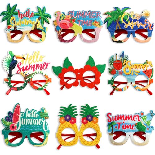 Jlobnyiun Strand-Sonnenbrille, hawaiianische Party-Sonnenbrille, 9 Paar Hawaii-Sonnenbrille, Party-Favoriten für Erwachsene, Strand-Themen-Lieferungen Jlobnyiun Strand-Sonnenbrille, hawaiianische Party-Sonnenbrille, 9 Paar Hawaii-Sonnenbrille, Party-Favoriten für Erwachsene, Strand-Themen-Lieferungen von Jlobnyiun