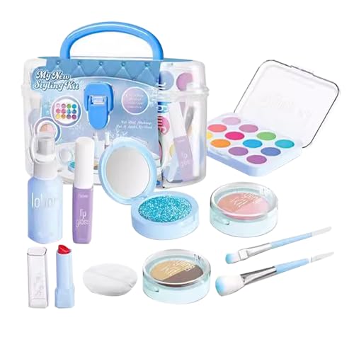 Make-up-Set für Mädchen – Make-up-Set für echte Kosmetik | Sicheres Eitelkeitszubehör für Mädchen, kleines Weihnachtsgeschenk der kleinen Prinzessin, Geburtstags-Schönheitsspiel Make-up-Set für Mädchen – Make-up-Set für echte Kosmetik | Sicheres Eitelkeitszubehör für Mädchen, kleines Weihnachtsgeschenk der kleinen Prinzessin, Geburtstags-Schönheitsspiel von Jlobnyiun