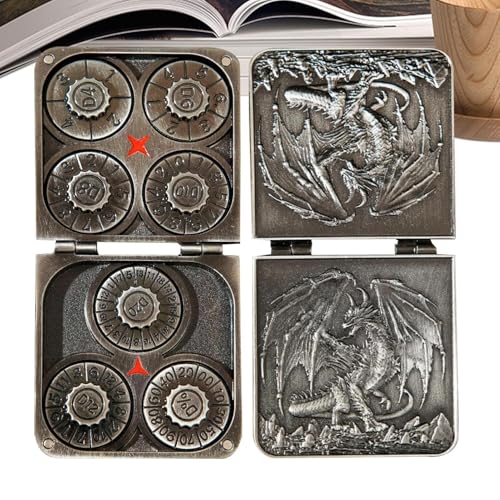 Metallwürfel | Metall Spinner -Würfel -Set -Cosplay -Spielzeug Mit Magnetbox | Pocket Dragons Dice Set | Für Partyabende Urlaubs Geburtstagswochenende Rollenspiele Reise Heimbüro Spieler Erwachsene Fa von Jlobnyiun