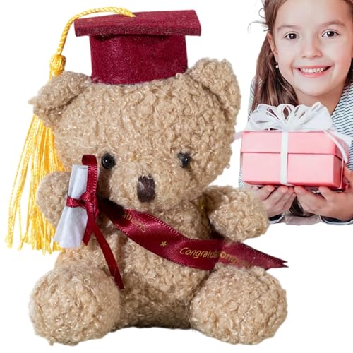 Plüschtier des Graduationsbärs – 5,1 Zoll (14 cm) Graduation Plüschtier | Mini-Absolvent aus Plüsch mit Hut und Abschluss, Kindergartengeschenk, Schreibtisch-Ornament von Jlobnyiun