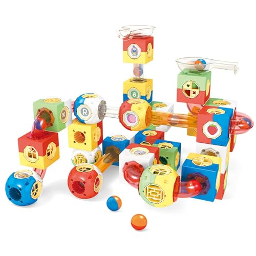 Spielzeug für Marmorbahn, Marmorbahn, Bausteine zur Entwicklung des Gehirns – Bausteine, Spielzeug, Marmorbahn-Set, Lernspielzeug für z Spielzeug für Marmorbahn, Marmorbahn, Bausteine zur Entwicklung des Gehirns – Bausteine, Spielzeug, Marmorbahn-Set, Lernspielzeug für z von Jlobnyiun