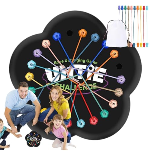 Stimulierendes Seil-Puzzle – Einfädelknoten-Spiel, Entwirrungsseil-Herausforderung | Bunte Schnür-Puzzle-Seil-Sortier-Aktivität, Interaktives Seil-Gehirnspiel, Twist-Sortierspielzeug für die Exer von Jlobnyiun
