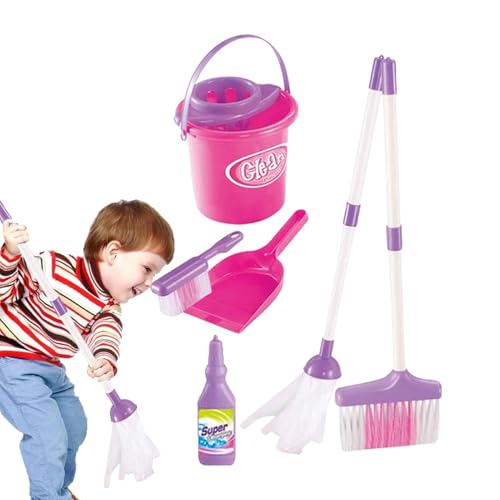 Täuschen Sie Play Cleaning Kit - Spielzeugbesen und Staubpanen, House - -Werkzeuge | Realistisches -Housekeeping-Spielzeug für Mädchen 3+, Rollen-Set-Lernspaß, kindersichere Haus Täuschen Sie Play Cleaning Kit - Spielzeugbesen und Staubpanen, House - -Werkzeuge | Realistisches -Housekeeping-Spielzeug für Mädchen 3+, Rollen-Set-Lernspaß, kindersichere Haus von Jlobnyiun
