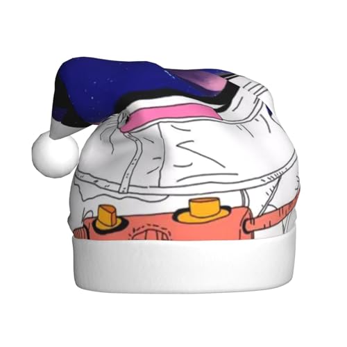 Jmorco Cool Man In Galaxy Gedruckt Weihnachtsmütze Für Erwachsene, Unisex Santa Hat Xmas Holiday Hat Für Weihnachten Neujahr Festliche Urlaub Party von Jmorco