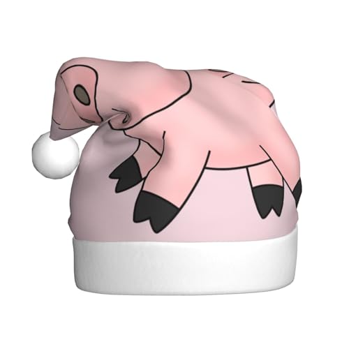 Jmorco Piggy Gedruckt Weihnachtsmütze Für Erwachsene, Unisex Santa Hat Xmas Holiday Hat Für Weihnachten Neujahr Festliche Urlaub Party von Jmorco