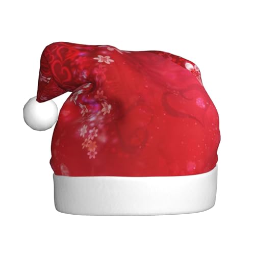 Jmorco Valentinstag Rote Herz Blume Weihnachtsmann Hut Weihnachtsmütze Für Erwachsene Xmas Hut Für Heiligabend Geschenke Neujahr Festliche Urlaub Party Supplies von Jmorco
