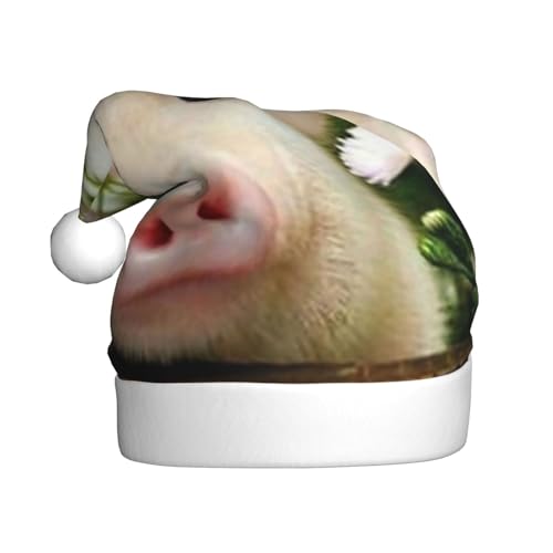 Jmorco Vergewaltigung Blume Schwein Gedruckt Weihnachtsmütze Für Erwachsene, Unisex Weihnachtsmann Hut Xmas Urlaub Hut Für Weihnachten Neujahr Festliche Urlaub Party von Jmorco