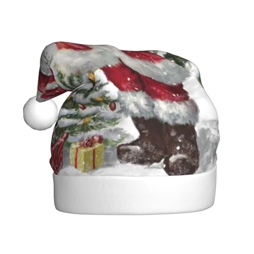 Jmorco Weihnachtsmann Schnee Secenry Gedruckt Weihnachtsmütze Für Erwachsene, Unisex Weihnachtsmann Hut Xmas Urlaub Hut Für Weihnachten Neujahr Festliche Urlaub Party von Jmorco