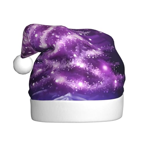 Jmorco Weihnachtsmütze mit violettem Baum, Weihnachtsmütze für Erwachsene, Weihnachtsmütze für Heiligabend, Geschenke, Neujahr, festliche Feiertage, Partyzubehör von Jmorco