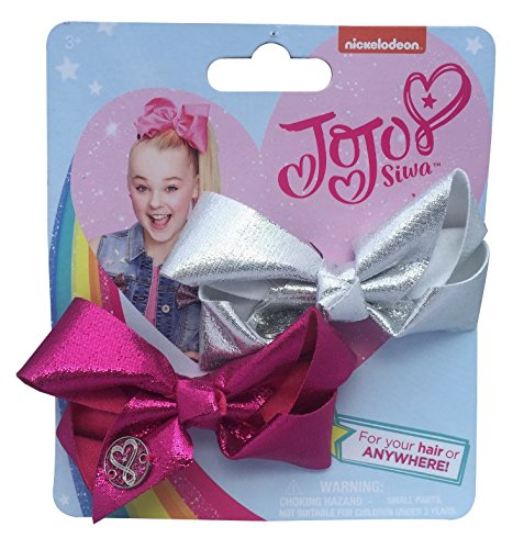 JoJo Siwa 2 Mini Pink Silber Bögen Unterschrift Haar Kleidung Mode-Accessoires von Nickelodeon