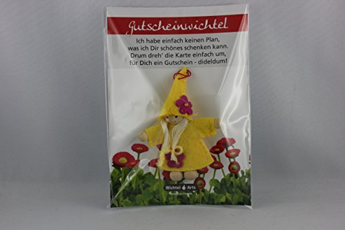 JoJo, Wichtel Arts, J023-065, Gutscheinwichtel, Filz, 8cm (gelb) von JoJo