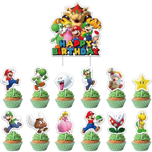 49 Stück Super Cupcake Toppers, Super Geburtstag Tortendeko, Pilz Cartoon Geburtstags Dekorations, Klempner Cake Topper Kuchen Deko, Kuchendekoratio für Jungen, Mädchen und Kinder 49 Stück Super Cupcake Toppers, Super Geburtstag Tortendeko, Pilz Cartoon Geburtstags Dekorations, Klempner Cake Topper Kuchen Deko, Kuchendekoratio für Jungen, Mädchen und Kinder von Tokiso