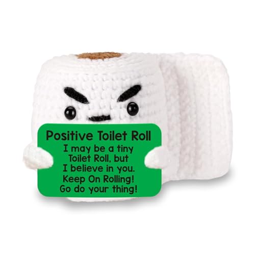 Joalpysm Positive Häkel-Toilettenrolle, handgefertigt, gestrickt, positive Toilettenpapierrolle mit positiver Karte, lustige emotionale Unterstützung, Geschenk, positive Geschenke für Frauen und Joalpysm Positive Häkel-Toilettenrolle, handgefertigt, gestrickt, positive Toilettenpapierrolle mit positiver Karte, lustige emotionale Unterstützung, Geschenk, positive Geschenke für Frauen und von Joalpysm
