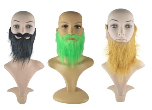 Joayuezo Party Fake Beard Novelty Moustache Festival Party Costume and Christmas Supplies Decorations Masquerade Party (3PCS A) von Joayuezo
