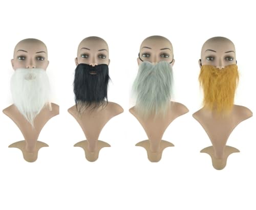 Joayuezo Party Fake Beard Novelty Moustache Festival Party Costume and Christmas Supplies Decorations Masquerade Party (4PCS D) von Joayuezo