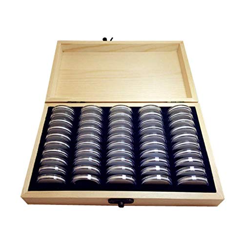 100/50 Münzkapselhalter, Münzhalter aus Holz, Münzsammelbox mit runder Münze, Kunststoff-Münzen-Organizer, Münzschutzbox, Münzsammelaufbewahrung für Münzsammler 100/50 Münzkapselhalter, Münzhalter aus Holz, Münzsammelbox mit runder Münze, Kunststoff-Münzen-Organizer, Münzschutzbox, Münzsammelaufbewahrung für Münzsammler von Joberio