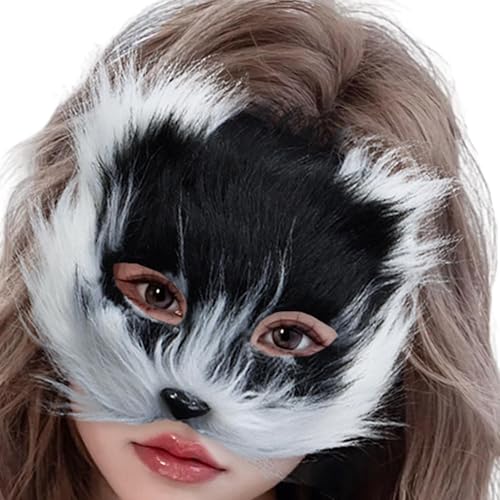 Cosplay Gesichtsbedeckung - Innovative pelzige Gesichtsbedeckung Tiermaskerade Cover - Leichte Maskerade Gesichtsbedeckung Halloween Zubehör für Halloween Partys Maskerade von Joberio