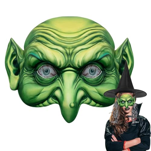 Hexenhut-Kostüm für Damen, Hexen-Cosplay, Gesichtsmaske, Rollenspiel, Gesichtsmaske, Halloween, Hexenkostüm-Set für Herren Hexenhut-Kostüm für Damen, Hexen-Cosplay, Gesichtsmaske, Rollenspiel, Gesichtsmaske, Halloween, Hexenkostüm-Set für Herren von Joberio
