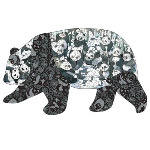 Holzpuzzles für Erwachsene – Panda-Puzzles | Einzigartig geschnittene Puzzles herausforderndes Spiel für Weihnachten Geburtstag von Joberio