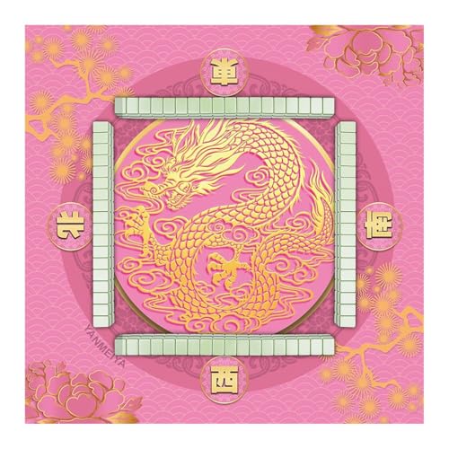 Joberio Mahjong Tischmatte – Mahjong-Tischdecke, Kartenspielmatte, Retro-Mahjong-Zubehör, Würfelspiel-Tischdecke, Legespiel-Matten für Mahjong-Fliesenspiel, Pokerspiel, 68 x 68 cm von Joberio