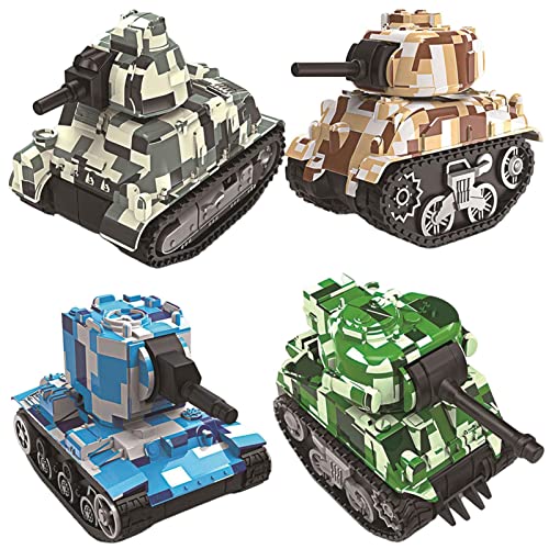 Joberio Mini-Armeepanzer, 4-teiliger Militärspielzeugpanzer, Rotierendes Werfer-Spielset, Panzer Aus Legierungsdruckgussmaterial, Langlebiger Raketenpanzer, Werferpanzerfahrzeug von Joberio