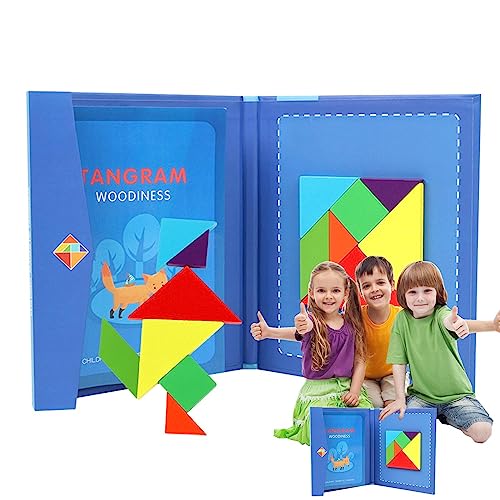 Joberio Tangram-Puzzle aus Holz | Tangram-Puzzle Magnetische geometrische Formen – tragbare Blöcke Jigsaw Book Puzzlespiele Stapelspiele IQ Lernspielzeug für Jungen Mädchen Joberio Tangram-Puzzle aus Holz | Tangram-Puzzle Magnetische geometrische Formen – tragbare Blöcke Jigsaw Book Puzzlespiele Stapelspiele IQ Lernspielzeug für Jungen Mädchen von Joberio