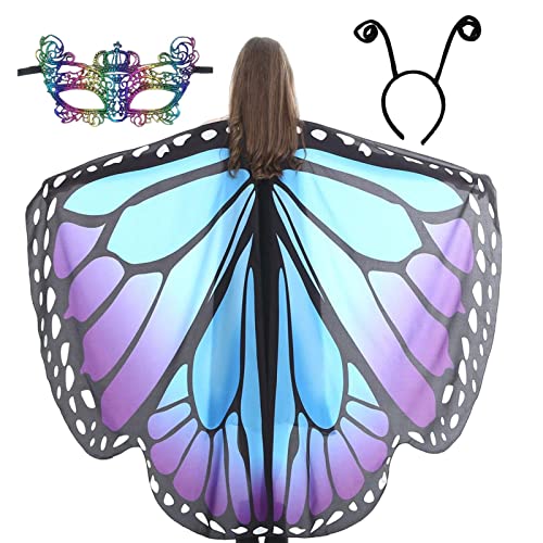 Schal | Halloween-Kostüm-Umhang mit Gesichtsschutz und Antennen-Stirnband | Halloween-Kostüm für Damen, Halloween-Cosplay Schal | Halloween-Kostüm-Umhang mit Gesichtsschutz und Antennen-Stirnband | Halloween-Kostüm für Damen, Halloween-Cosplay von Joberio