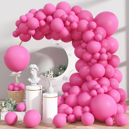 113 Stück Pink Luftballons,18 12 10 5 Zoll Fuchsia Rosa Latex Helium Ballongirlande Rose Rot Hot Fuchsia Partyballons Pinke Luftballon Girlande für Mädchen Geburtstag Hochzeit Verlobung Babyparty Deko von Jobkoo