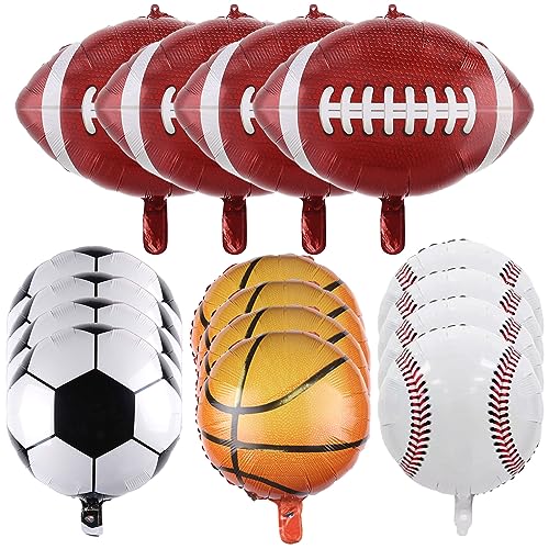 16 Stück Sport Luftballons Basketball Luftballons Fußball Ballons Baseball Luftballons Fussball Aluminium Folienballon Sport Mylar Ballons für Mann Junge Kinder Sport Thema Geburtstag Party Dekoration von Jobkoo