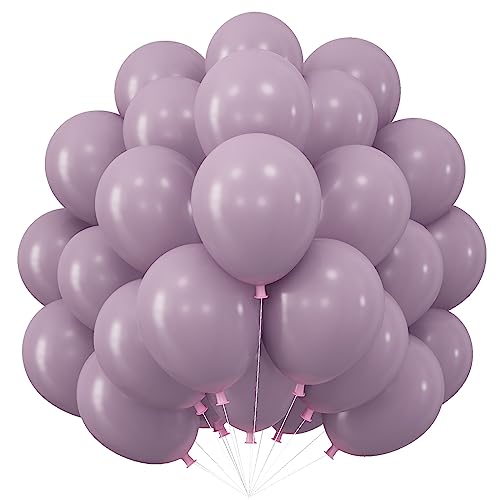 50 Stück Luftballons Lila, Doppelschichten 10Zoll Retro Lila hellviolett Party Ballons Violett Latex Helium Luftballon Lila Rosa Ballon Set für Mädchen Schmetterling Geburtstag Hochzeit Babyparty Deko von Jobkoo