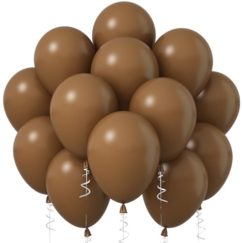 Jobkoo Luftballons Braun, 12 Zoll Matt Braune Latex Ballon 30 Stück, Retro Khaki Party Ballons, Barock Kaffee Helium Luftballon Braun Für Junge Waldtiere Geburtstag Hochzeit Verlobung Babyparty Deko von Jobkoo