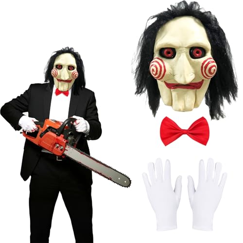 Jocanova Jigsaw Maske–Saw Jigsaw Maske Halloween mit Handschuhen & Krawatte, Gruselige Horror Maske für Kostüm Unisex, 2025 Horror Costume für Halloween, Karneval Jocanova Jigsaw Maske–Saw Jigsaw Maske Halloween mit Handschuhen & Krawatte, Gruselige Horror Maske für Kostüm Unisex, 2025 Horror Costume für Halloween, Karneval von Jocanova