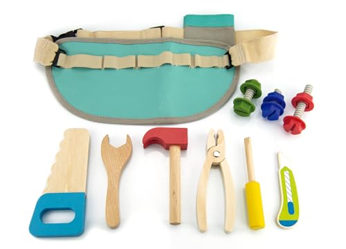 JOCCA Holzspielzeug, 4 Profis, Doktor, Schönheit, Werkzeuge, Zahnarzt, komplettes Set aus Holzstücken, pädagogisches Spielzeug (medizinisch) von Jocca