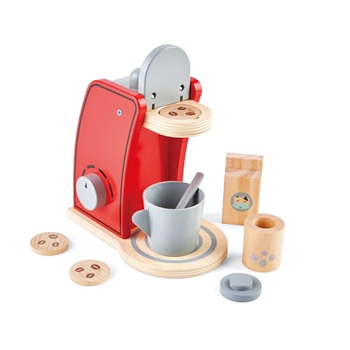 JOCCA - Holz-Kaffeemaschine mit Zubehör| Küchenzubehör für Kinder| Holzspielzeug| Espresso-Spielzeug| Kaffeemaschine Kinderspielzeug| Über 2 Jahre| Geschenke Mädchen Jungen von Jocca