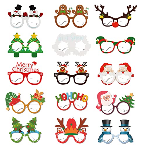 Jodsen 15 Stück Weihnachten Papier Brillen Photo Booth Requisiten Neuheit Weihnachten Brillenrahmen Maskerade Masken Fiesta Brille Partyspiel Brillen Kleid Kostüm Dekoration Partyzubehör für Kinder Jodsen 15 Stück Weihnachten Papier Brillen Photo Booth Requisiten Neuheit Weihnachten Brillenrahmen Maskerade Masken Fiesta Brille Partyspiel Brillen Kleid Kostüm Dekoration Partyzubehör für Kinder von Jodsen