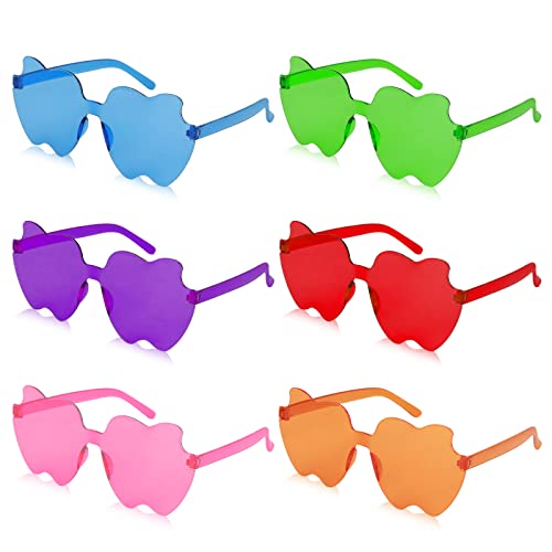 Party Brillen Apfelform, 6 stk Farbige Brillen Hippy Sonnenbrille 80s 90s Retro Party Sonnenbrille Faschingskostüm Brille Fasching Lustige Brillen-Dekor für Kinder, Erwachsene Geburtstag, Sommer von Jodsen