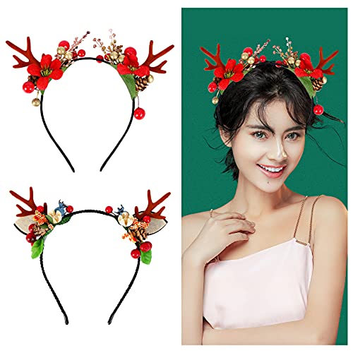Weihnachten Stirnband, 2 Stück Geweih Weihnachten Stirnband mit Blumen Elch Hirsch Weihnachts Kopfbedeckung Haarschmuck für Erwachsene Frauen und Mädchen Urlaub Party Requisiten Kostümzubehör Weihnachten Stirnband, 2 Stück Geweih Weihnachten Stirnband mit Blumen Elch Hirsch Weihnachts Kopfbedeckung Haarschmuck für Erwachsene Frauen und Mädchen Urlaub Party Requisiten Kostümzubehör von Jodsen