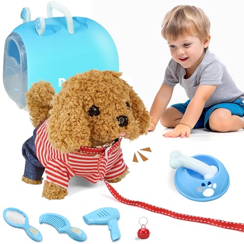 Joellfuner Elektronisches Haustier Hund, Hunde Spielzeug für Kinder mit Leine der Läuft und Bellt Schwanzwedelt, Pflege-Set, Interaktiver Welpe Hund Pädagogisches Spielzeug ab 3 Jahren Kleinkinder Joellfuner Elektronisches Haustier Hund, Hunde Spielzeug für Kinder mit Leine der Läuft und Bellt Schwanzwedelt, Pflege-Set, Interaktiver Welpe Hund Pädagogisches Spielzeug ab 3 Jahren Kleinkinder von Joellfuner