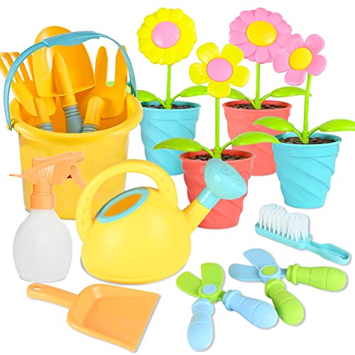 Joellfuner Kinder Gartengeräte Spielzeug, Gartenspielzeug Set Kinder, Blumengarten Spielzeug, Sandspielzeug mit Gießkanne Schaufel Rechen, Gartenwerkzeug Set für Jungen Mädchen 3 4 5 6 7 Jahre Joellfuner Kinder Gartengeräte Spielzeug, Gartenspielzeug Set Kinder, Blumengarten Spielzeug, Sandspielzeug mit Gießkanne Schaufel Rechen, Gartenwerkzeug Set für Jungen Mädchen 3 4 5 6 7 Jahre von Joellfuner