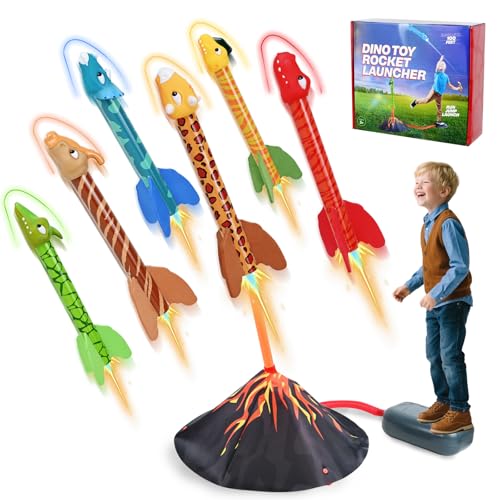 Joellfuner Rakete Spielzeug Kinder, Dinosaurier Rakete, Draußen Kinderspielzeuge für Garten, Dinosaurier Spielzeug Mit 6 Schaumraketen, Geburtstagsgeschenke für Mädchen und Jungen von 3-12 Jahren Joellfuner Rakete Spielzeug Kinder, Dinosaurier Rakete, Draußen Kinderspielzeuge für Garten, Dinosaurier Spielzeug Mit 6 Schaumraketen, Geburtstagsgeschenke für Mädchen und Jungen von 3-12 Jahren von Joellfuner