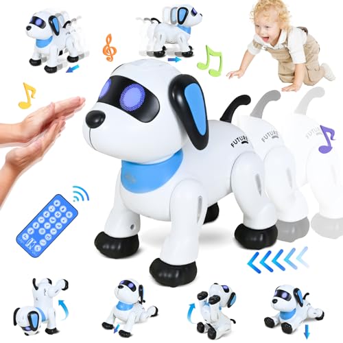 Joellfuner Roboter Hund Kinder, Ferngesteuerter Roboter Spielzeug, Programmierbarer Roboter Gestensteuerung, Intelligenter Interaktiver Spielzeug Hund für Jungen Mädchen 3-12 Jahren (Hund-A) von Joellfuner